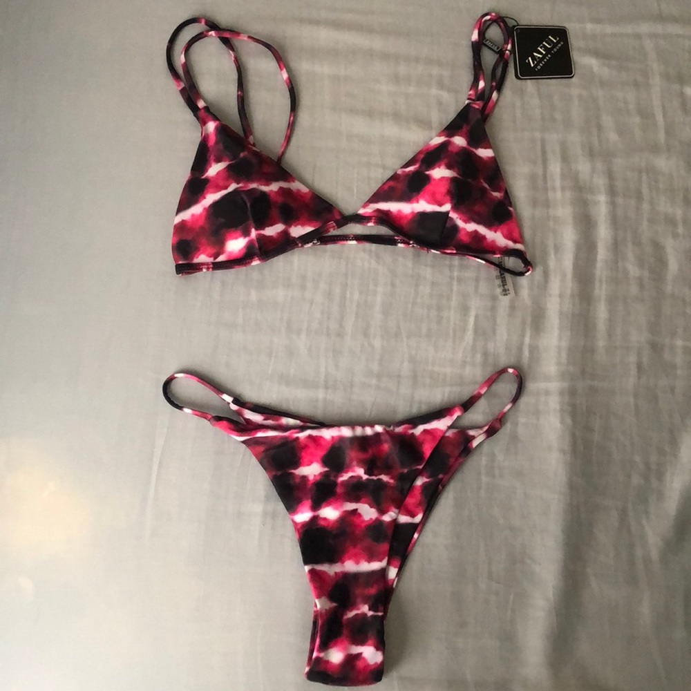 ZAFUL Pink Tie-Die Bikini